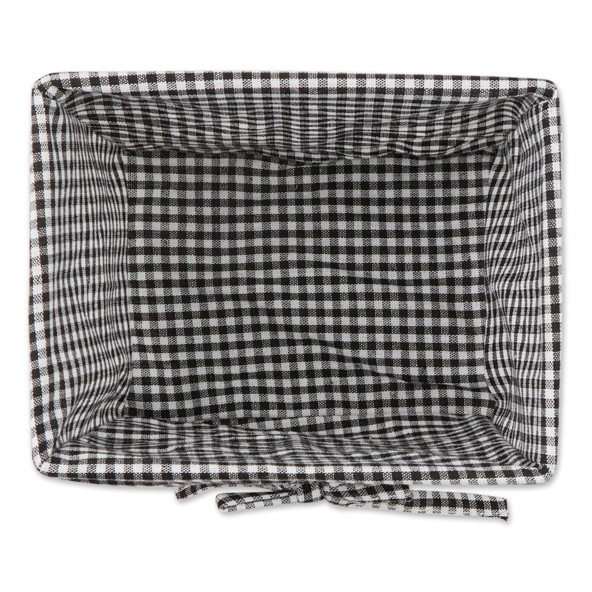 DII® Small Antique White Chicken Wire Baskets with Black Gingham Liners, 3ct.